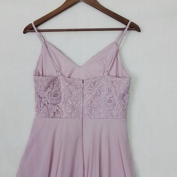 Lulus Mini Dress Pink Sz M Lace Sleeveless Straps Chiffon‎ Prom Special Occasion - Picture 14 of 16
